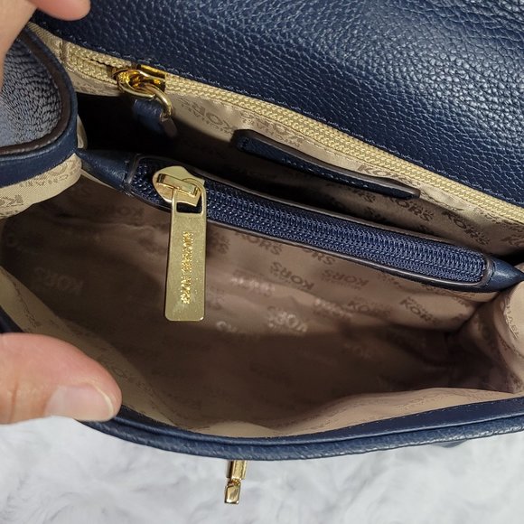 Michael Kors Karson Mini Satchel Lugage Blue Top Handle Crossbody - Picture 10 of 13